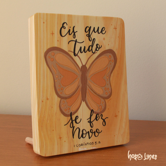 Quadro Fide - "Tudo se fez novo" (laranja)