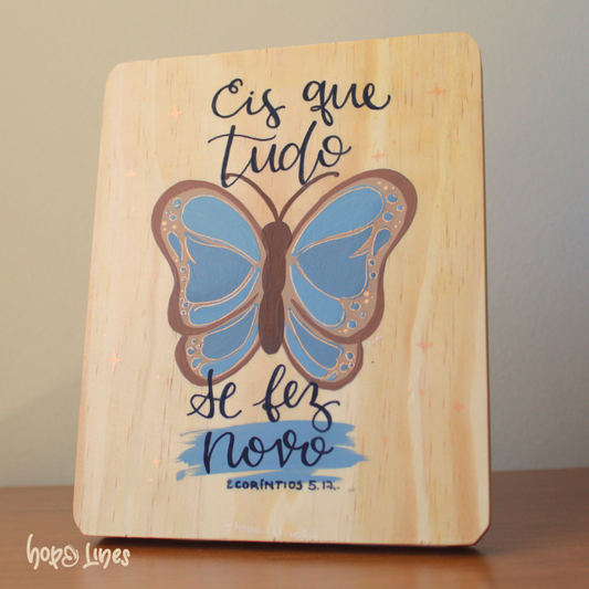 Quadro Fide - "Tudo se fez novo" (azul)