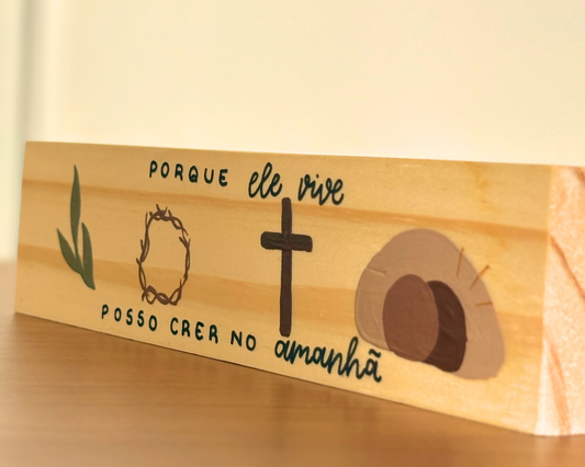 Enfeite Zoe - "Porque Ele vive"