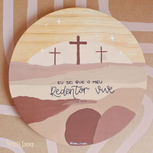 Quadro Logos - "Meu redentor vive"