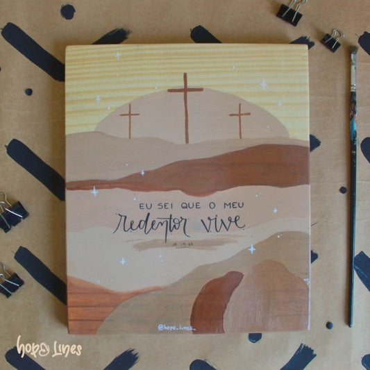 Quadro Ágape - "Meu redentor vive"