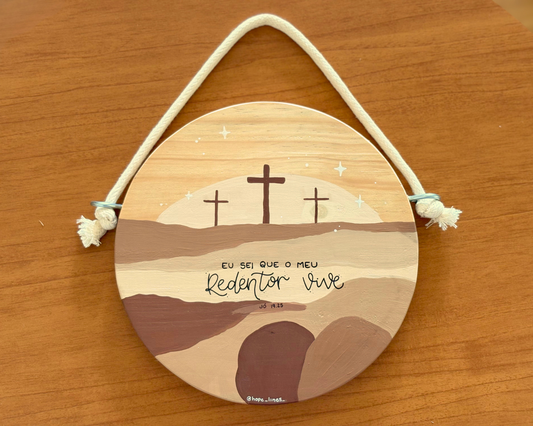 Quadro Logos - "Meu redentor vive"