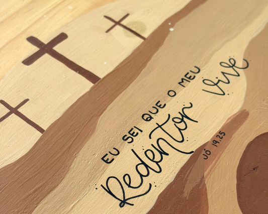 Quadro Logos - "Meu redentor vive"